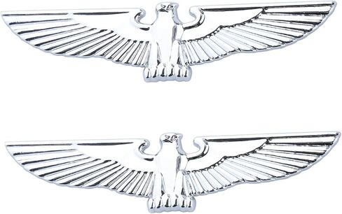 2X Eagle Wings Emblem 3D Metal Sticker Emblem Animal Hawk Car Decoration Nameplate Logo Right/Left/Tailgate Badge Decal Car Truck Accessories fit Universal Decoration (Chrome) in Saudi Arabia