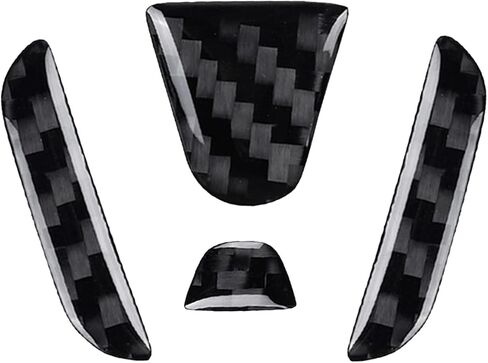 Compatible with Car Rear Tailgate Emblem Logo Trim Carbon Fiber Emblem Badge Decal Cover Sticker Accessories for Honda 11th Gen Civic 2022-2026 4PCS(Black) in Saudi Arabia