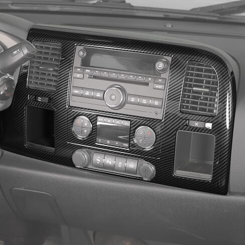RT-TCZ Center Console Navigation GPS Panel Cover Trim Decoration Interior Accessories for Chevy Silverado 2007-2013,for GMC Sierra 2007-2013,Black Carbon Fiber in Saudi Arabia