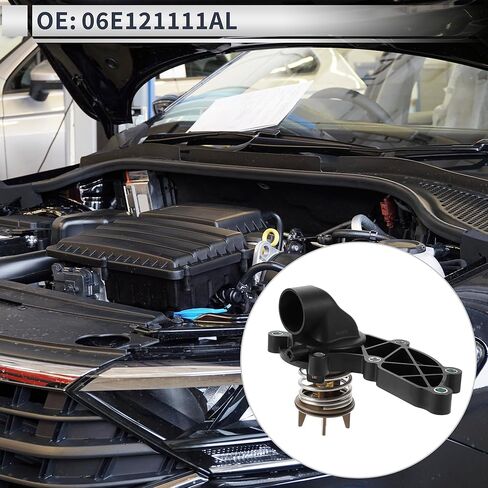 Inner Car Thermostat for Audi S4 S5 A6 A7 Q7 3.0T Durable Engine Coolant Thermostat Housing Assembly No.06E121111AL Plastic 1 Pcs in Saudi Arabia