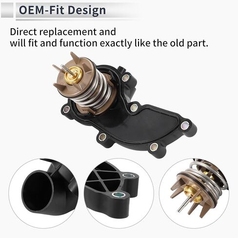 Inner Car Thermostat for Audi S4 S5 A6 A7 Q7 3.0T Durable Engine Coolant Thermostat Housing Assembly No.06E121111AL Plastic 1 Pcs in Saudi Arabia