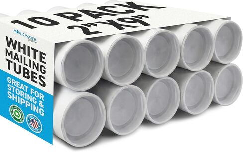 MagicWater Supply Mailing Tube - 2 in x 9 in - White - 10 Pack - for Shipping and Storage of Posters, Arts, Crafts, and Documents in Saudi Arabia