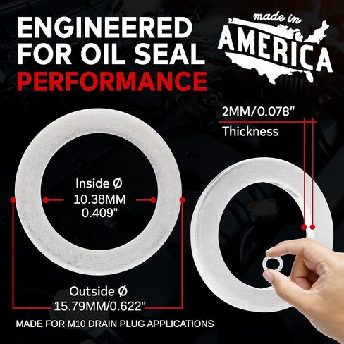 Votex - Oil Drain Plug Crush Washer fits Honda Generator EU3000IS - Gasket/Seal Ring - 20 Pack - Made in USA in Saudi Arabia