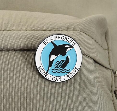 مجموعة دبابيس مينا حوت Orca مكونة من 3 قطع - مجموعة دبابيس مصنوعة من سبائك Orca - "كن مشكلة لا يمكن حلها بالمال"، و"شكرًا ولكن لا تتحدث"، و"Sunshine Coast Beautiful Orca" - حماية الحيوانات، وإنقاذ الحيتان القاتلة in Kuwait