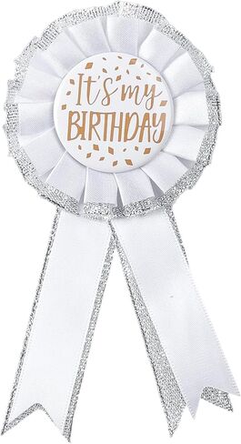 It's My Birthday Brooch Pin Satin Fabric Happy Birthday Button Apparel Pin Award Ribbon Badge Ideal Themed Party Decorations Awards Celebrations for Women and Men Party Decoration Gift (White) in Saudi Arabia