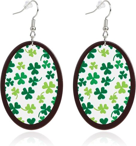 St. Patrick's Day Earrings for Women Green Shamrock Dangle Earrings Lucky Clover Leaf Irish Holiday Jewelry Accessories in Saudi Arabia