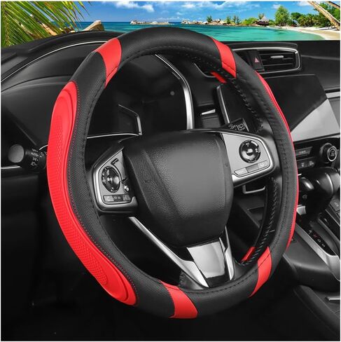 Car Steering Wheel Cover, 15 Inch Elastic Breathable Leather Vehicle Steer Wheels Protector, Anti-Slip Automotive Interior Protection Accessories for Men Women, Universal Fit (Mint Green) in Saudi Arabia