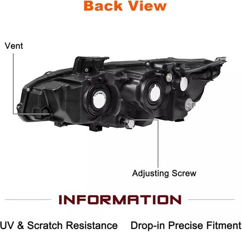 Chrome Headlights Assembly w/LED DRL Compatible with 2016-2021 Honda Civic Halogen Headlamps Direct Replacement Driver Passenger Side 33150TBAA01, 33100TBAA01 in Saudi Arabia