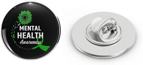 Awesome Mental Health Illness Survivor Shirt Semicolon Sunflower Depression Awareness T Shirt Metal Lapel Hat Pin Te Tack Pinback 0.75" in Saudi Arabia
