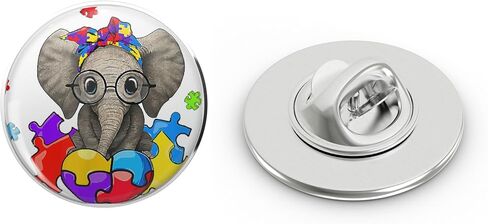 Proud Sister Autism Awareness Cute Elephant Puzzle Piece Metal Lapel Hat Pin Te Tack Pinback 0.75" in Saudi Arabia