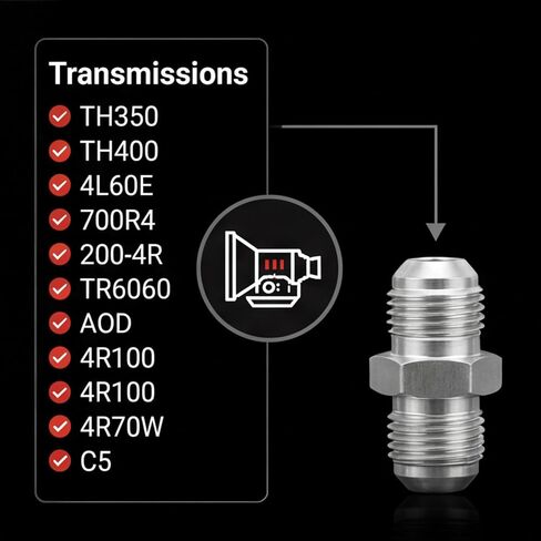 6AN Male Flare to 1/4 NPSM Transmission Cooler Adapter Fitting Compatible with TH350 TH400 4L60E 700R4 200-4R TR6060 AOD 4R100 4R70W C5 Aluminum 2PCS in Saudi Arabia