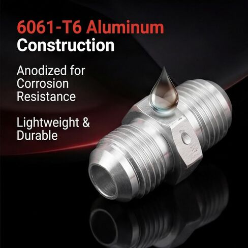 6AN Male Flare to 1/4 NPSM Transmission Cooler Adapter Fitting Compatible with TH350 TH400 4L60E 700R4 200-4R TR6060 AOD 4R100 4R70W C5 Aluminum 2PCS in Saudi Arabia