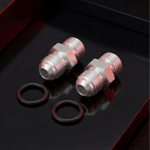 6AN Male Flare to 1/4 NPSM Transmission Cooler Adapter Fitting Compatible with TH350 TH400 4L60E 700R4 200-4R TR6060 AOD 4R100 4R70W C5 Aluminum 2PCS in Saudi Arabia