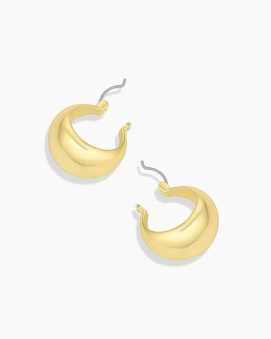 gorjana - Banks Hoops 9/16" Width - 18k Gold Plated - Stylish Teardrop Design - Enhances Any Ensemble - Lightweight Comfort - Versatile Day-Night Wear - Gift Making - Secure Hinge Closure in Saudi Arabia