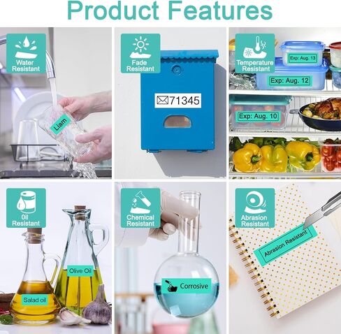 شريط ملصقات Nineleaf TZe-721 مقاس 9 مم 0.35 أخضر مصفح tz721 TZe tz أسود على أخضر متوافق مع شريط صانع الملصقات Brother P Touch مقاس 3/8 بوصة للأخ Ptouch PT-H100 PT-H110 D200 D210، 5 عبوات in Saudi Arabia