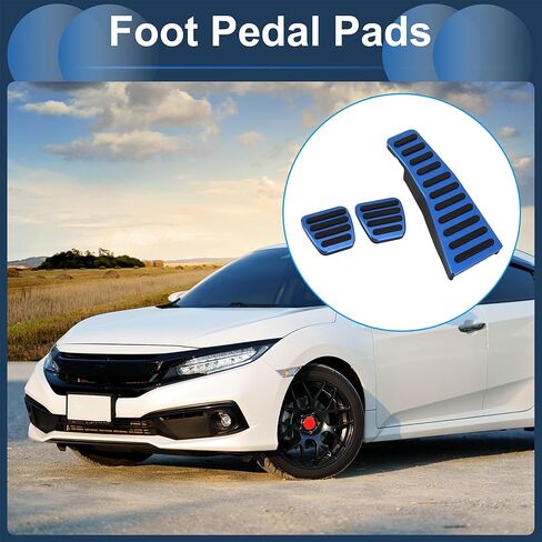 3 Pcs Manual Foot Pedal Pads Foot Accelerator Pedal Covers for Honda Civic 2006-2009 Aluminum Alloy Blue in Saudi Arabia