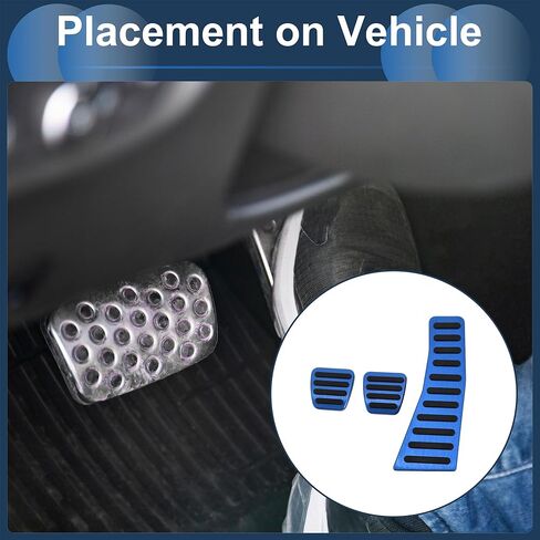 3 Pcs Manual Foot Pedal Pads Foot Accelerator Pedal Covers for Honda Civic 2006-2009 Aluminum Alloy Blue in Saudi Arabia