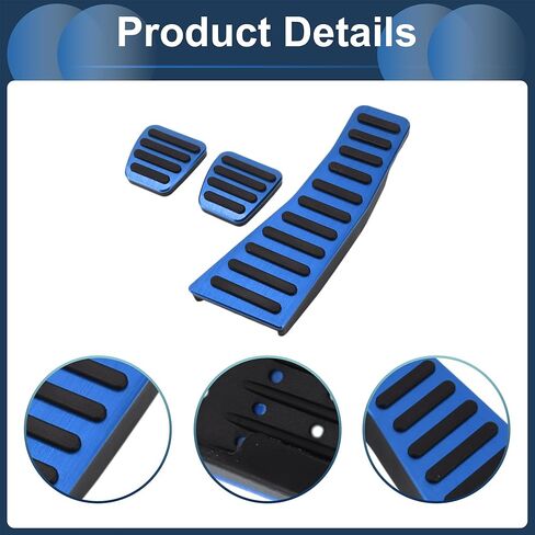 3 Pcs Manual Foot Pedal Pads Foot Accelerator Pedal Covers for Honda Civic 2006-2009 Aluminum Alloy Blue in Saudi Arabia