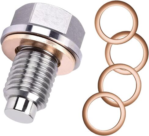 1 PC Oil Drain Nut Bolt, Leak Proof Oil Drain Plug, Sump Nut Bolt with Crush Washer, Universal Sump Screw Plug for Most Cars, Motorcycles, Boats (Silver #M12x1.25) in Kuwait