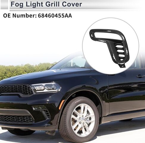 Front Left Fog Light Grill for Dodge Durango 2021-2023 Front Lower Bumper Fog Light Cover Inserts No.68460455AA ABS 1 Pc in Kuwait