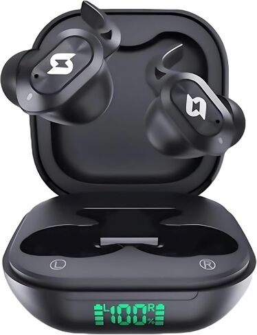 سماعات أذن لاسلكية، سماعات أذن بلوتوث، حافظة شحن لاسلكية، سماعات رأس مقاومة للماء، ميكروفون مدمج، ستيريو باس، تشغيل 64 ساعة، شاشة عرض طاقة LED لهواتف iPhone Android، ألعاب الكمبيوتر الرياضية in Kuwait