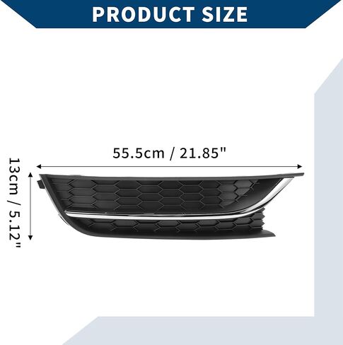 No.561853666C شواية مصابيح الضباب لفولكس واجن باسات 2012-2015 الجبهة اليمنى الأمامية السفلية غطاء الضباب الخفيف إدراج ABS 1 قطعة لهجة سوداء فضية in Kuwait