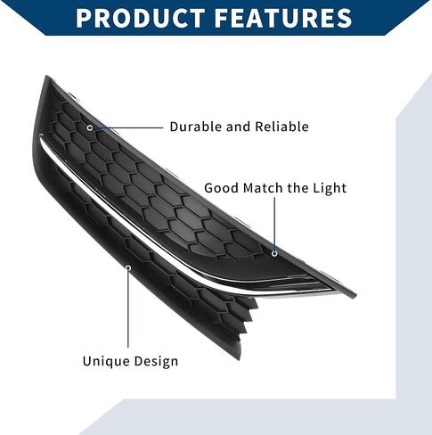 No.561853666C شواية مصابيح الضباب لفولكس واجن باسات 2012-2015 الجبهة اليمنى الأمامية السفلية غطاء الضباب الخفيف إدراج ABS 1 قطعة لهجة سوداء فضية in Kuwait