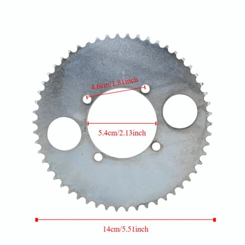 T8F 54T Tooth Rear Sprocket – 4-Hole 54mm Metal Chain Sprocket Replacement for Electric Scooters, Gas Scooters, ATV & Dirt Bikes in Kuwait