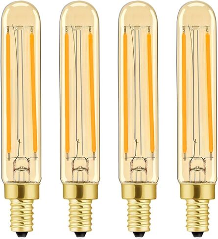 T20 T6 لمبة LED صغيرة خيوط طويلة 2 واط تساوي 25 واط E12 شمعدان اديسون أنبوبي LED لمبة إضاءة عكس الضوء 2700 كيلو أبيض دافئ، 4 عبوات in Saudi Arabia