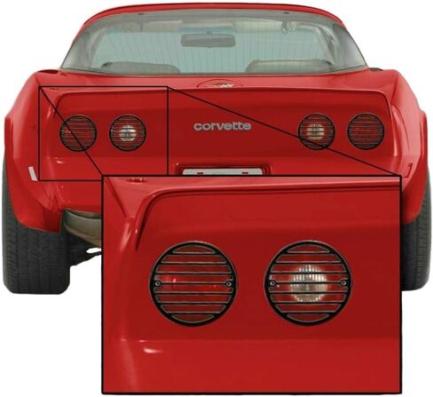 C3 Corvette Black Tail Light Louver Grilles Cover Kit Fits: 80 through 82 Corvettes in Saudi Arabia