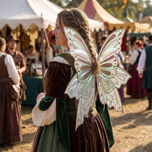 Large Fairy Wings Adult Women 35" Sparkle Butterfly Costume Set with Elf Ears Wreath Wand for Halloween Party in Saudi Arabia