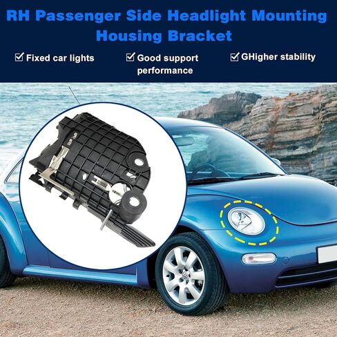 SecosAutoparts Right Side Headlight Mounting Bracket Compatible with Volkswagen Beetle 2-Door 2006-2010 2.5L l5/2.0L l4 Replace# 1C0941054 1C0-941-054 in Saudi Arabia