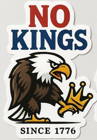 STICKY DUDE USA Patriotic Eagle No Kings Sticker, 5 inches - Yeti Cup Vinyl Waterproof Decal Car Laptop Wall Window Bumper Sticker in Saudi Arabia