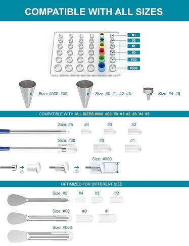 مجموعة آلة تعبئة الكبسولات - أدوات صينية حشو حبوب منع الحمل لتحضير كبسولات الجل الفارغة بسرعة جميع الأحجام 000 00 0 1 2 3 4 5، أداة ملاعق الملاعق المخبرية 13 قطعة in Kuwait