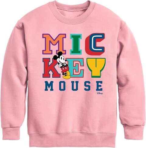 Disney Mickey Mouse Different Letters - Youth Crewneck Fleece Sweatshirt in Saudi Arabia