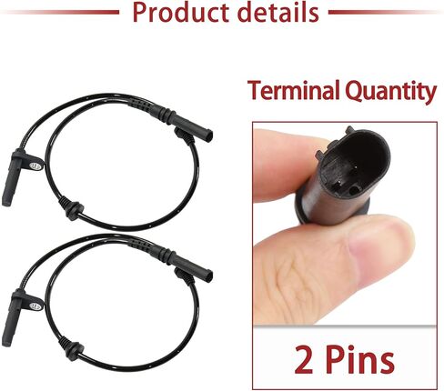 ABS Wheel Speed Sensor 2-Pack - Compatible with BMW X5 X6 - Replaces OE# 34526771776, ALS1832 - Front in Saudi Arabia
