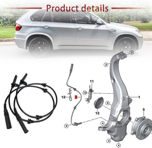 ABS Wheel Speed Sensor 2-Pack - Compatible with BMW X5 X6 - Replaces OE# 34526771776, ALS1832 - Front in Saudi Arabia