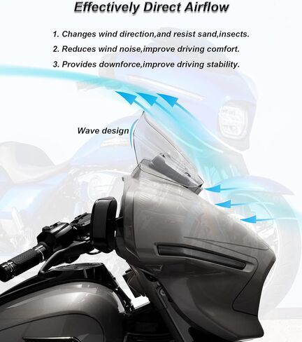 فاصل الرياح للزجاج الأمامي مقاس 8 بوصات يناسب Harley Davidson CVO Street Glide FLHXSE 2023-up، Street Glide FLHX 2024-up، 2025-up FLHXU، 2026-up FLHLT، FLHLTSE، FLHXL، FLHXLSE، FLHXSTSE in Kuwait