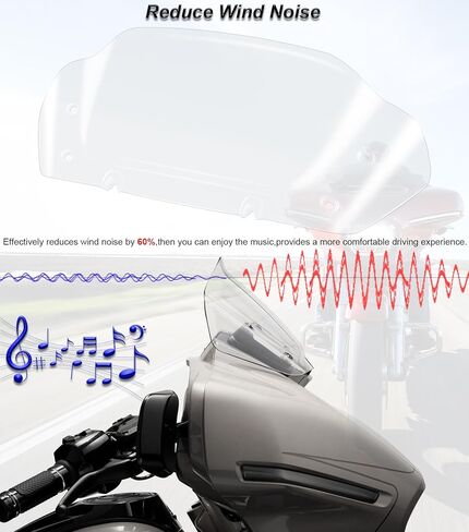 فاصل الرياح للزجاج الأمامي مقاس 8 بوصات يناسب Harley Davidson CVO Street Glide FLHXSE 2023-up، Street Glide FLHX 2024-up، 2025-up FLHXU، 2026-up FLHLT، FLHLTSE، FLHXL، FLHXLSE، FLHXSTSE in Kuwait