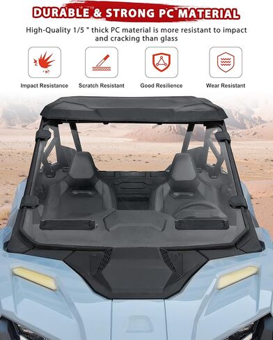 Front Clear Windshield for Polaris RZR PRO XP/R/S 2025+ Accessories, Lightly Hard Coated Scratch-resistant PC Front Windshield for 2025 Polaris RZR PRO XP4/R4/S4 in Saudi Arabia