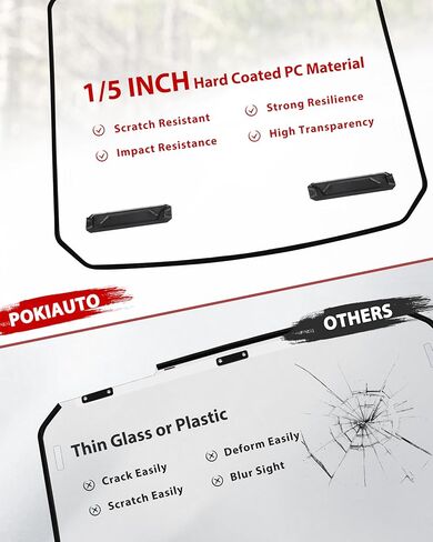 Front Clear Windshield for Polaris RZR PRO XP/R/S 2025+ Accessories, Lightly Hard Coated Scratch-resistant PC Front Windshield for 2025 Polaris RZR PRO XP4/R4/S4 in Saudi Arabia