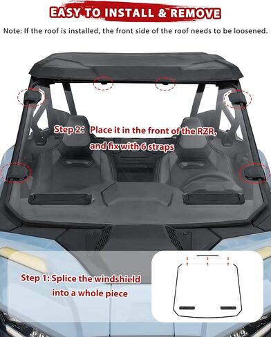 Front Clear Windshield for Polaris RZR PRO XP/R/S 2025+ Accessories, Lightly Hard Coated Scratch-resistant PC Front Windshield for 2025 Polaris RZR PRO XP4/R4/S4 in Saudi Arabia