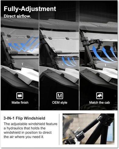 KIWI MASTER Flip Up Windshield for 2024-2026 Polaris RZR XP 1000/RZR XP S 1000 Accessories, Hard Coat Poly Front Window, Heavy Duty Polycarbonate, Scratch Resistant in Saudi Arabia