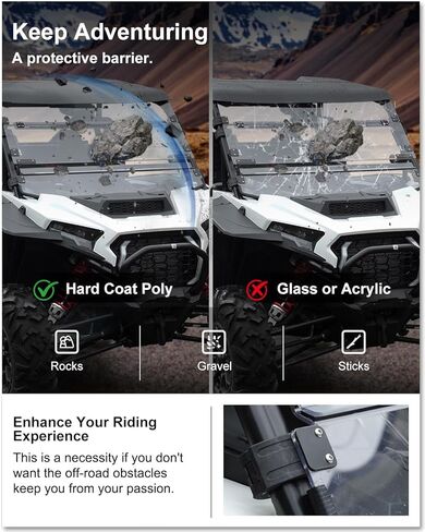 KIWI MASTER Flip Up Windshield for 2024-2026 Polaris RZR XP 1000/RZR XP S 1000 Accessories, Hard Coat Poly Front Window, Heavy Duty Polycarbonate, Scratch Resistant in Saudi Arabia