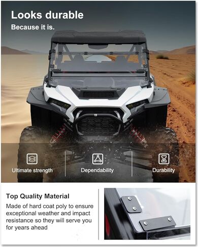 KIWI MASTER Flip Up Windshield for 2024-2026 Polaris RZR XP 1000/RZR XP S 1000 Accessories, Hard Coat Poly Front Window, Heavy Duty Polycarbonate, Scratch Resistant in Saudi Arabia