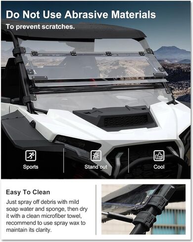KIWI MASTER Flip Up Windshield for 2024-2026 Polaris RZR XP 1000/RZR XP S 1000 Accessories, Hard Coat Poly Front Window, Heavy Duty Polycarbonate, Scratch Resistant in Saudi Arabia