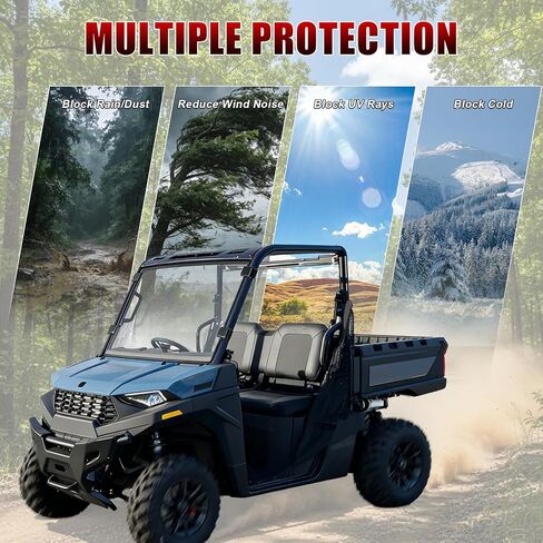 الزجاج الأمامي StarknightMT متوافق مع Polaris Ranger SP 570 2022-2026، Ranger متوسط ​​الحجم 570 500 EV ETX 2015-2022، زجاج أمامي كامل UTV شفاف مقاوم للخدش in Saudi Arabia