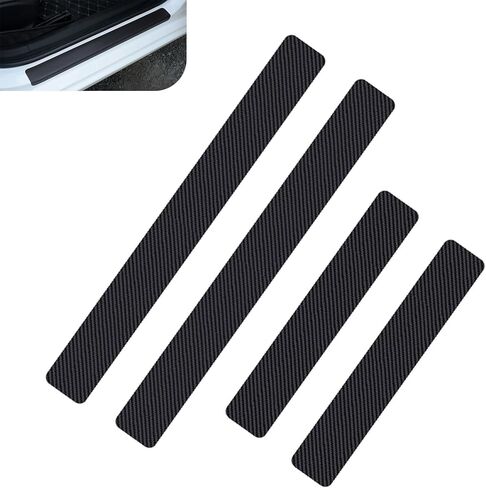 4 PCS Car Door Sill Protector, Anti-Scratch PVC Sill Protection Sticker, Anti-Impact Scuff-Resistant Auto Threshold Cover Strips, Universal for Most Cars, SUV, Truck (Black) in Saudi Arabia