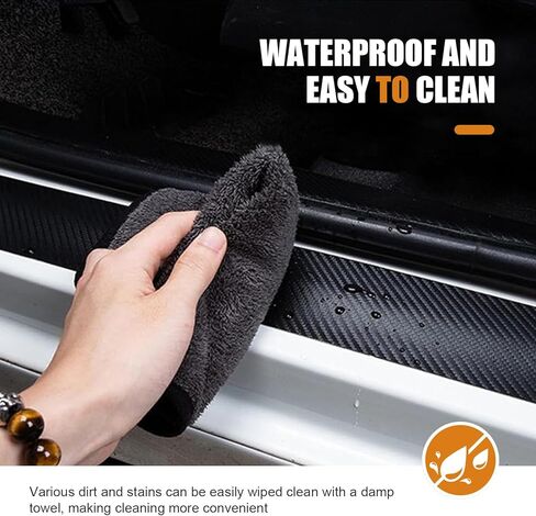 4 PCS Car Door Sill Protector, Anti-Scratch PVC Sill Protection Sticker, Anti-Impact Scuff-Resistant Auto Threshold Cover Strips, Universal for Most Cars, SUV, Truck (Black) in Saudi Arabia