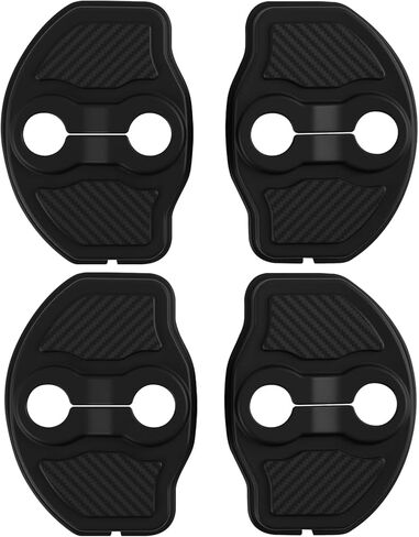 4 قطع غطاء قفل الباب متوافق مع Tesla Model Y Juniper 2025 2026 وModel 3 Highland، واقي دخول الباب من مادة TPE وواقي مزلاج القفل، لا يتطلب شريطًا in Kuwait